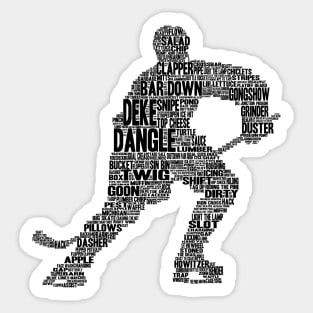 Hockey Player Word Slang Cloud Silhouette Sticker